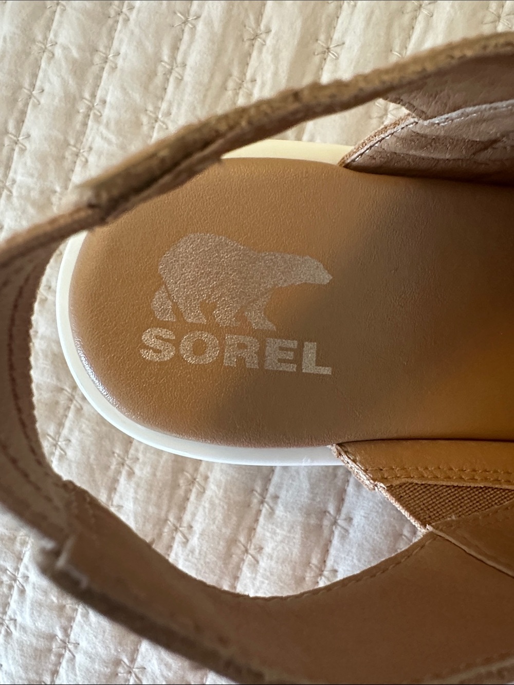 Sorel Cameron Flatform Slingback Tan Leather Sandals 8.5 - Picture 9 of 12